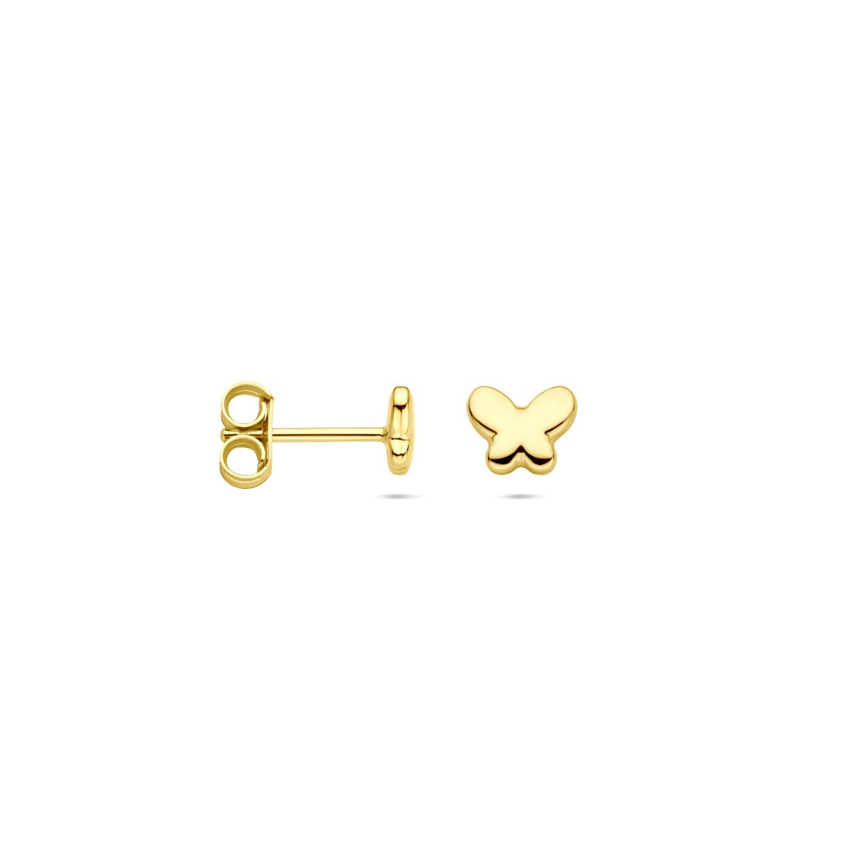 Puces d'oreilles en or jaune 14k papillon