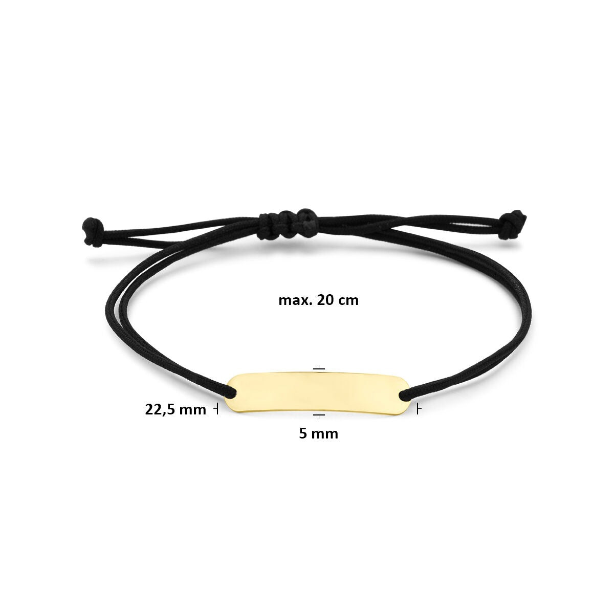 Bracelet de montre en or jaune 14k avec polyester noir