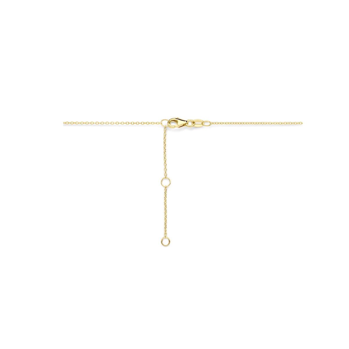 Collier en or jaune 14k avec cœurs et diamants
