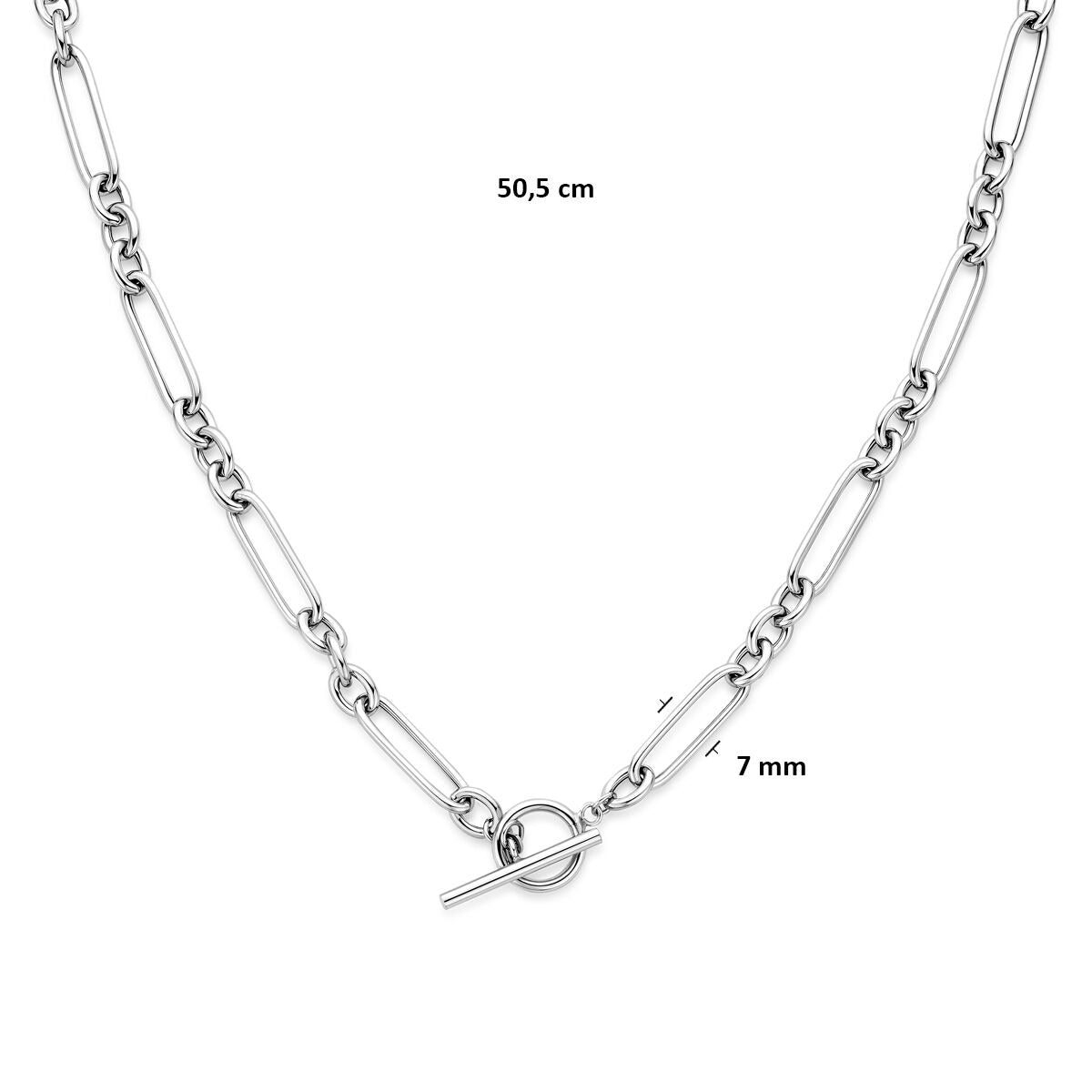 Collier en argent 925 rhodié avec maille d'ancre et fermoir à vis