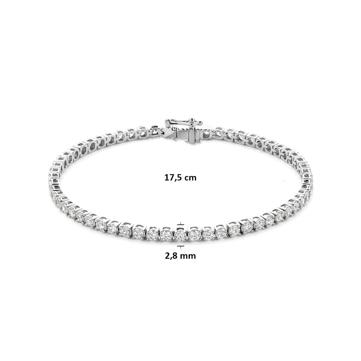 Bracelet de tennis en or blanc 14k avec diamant cultivé en laboratoire