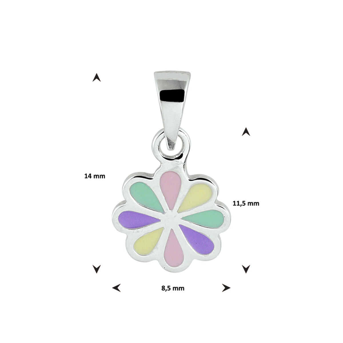 Pendentif en argent avec émail coloré