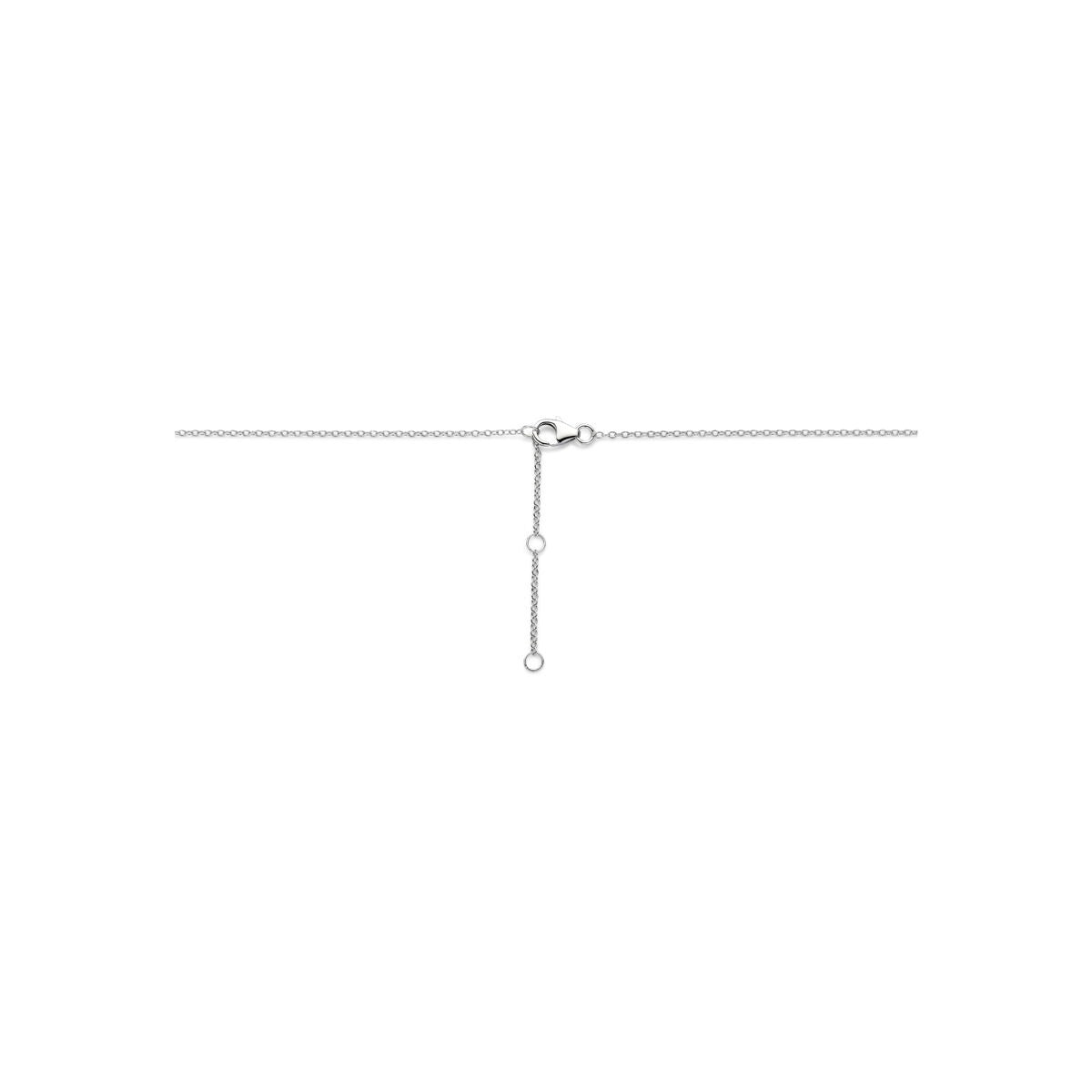 Collier en argent 925 plaqué rhodium avec perle