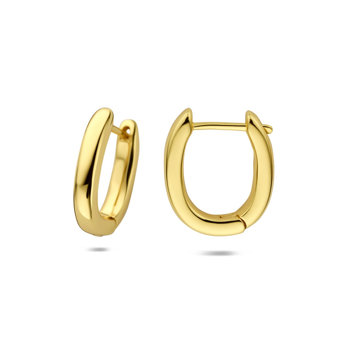 Créoles en argent plaqué or – forme classique en éclat doré