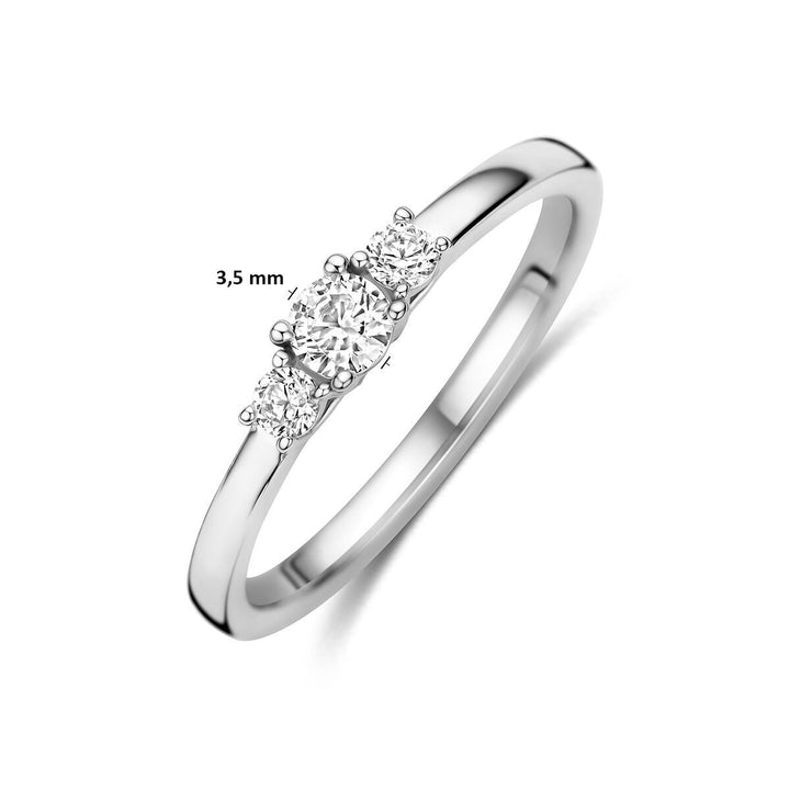 Gerhodineerde 925 zilveren ring met zirkonia