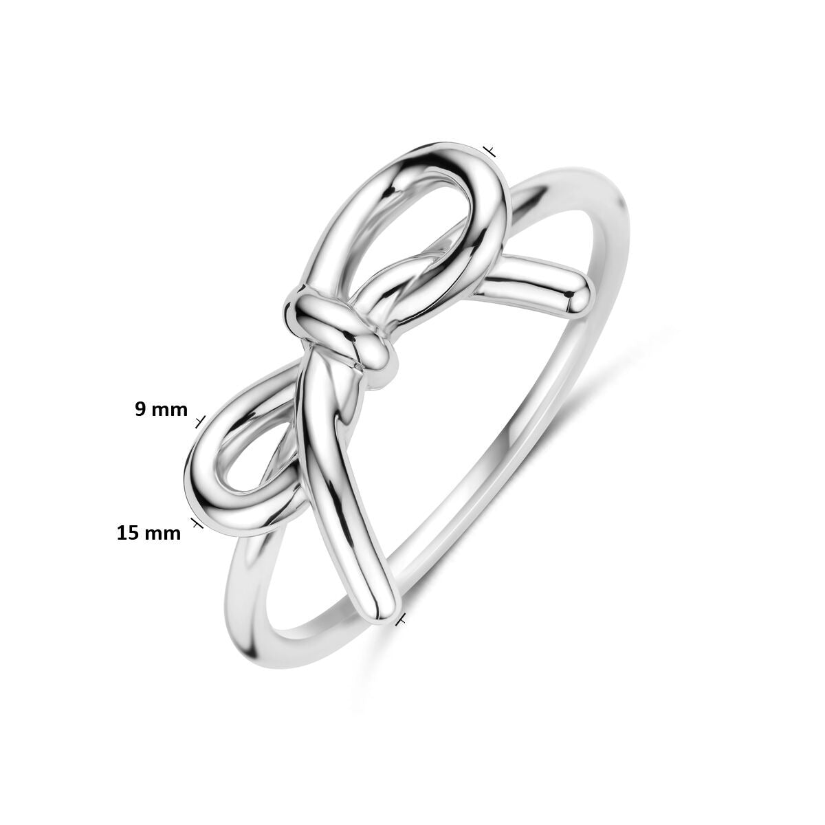 Bague pour femme en forme de nœud – rhodié argent 925