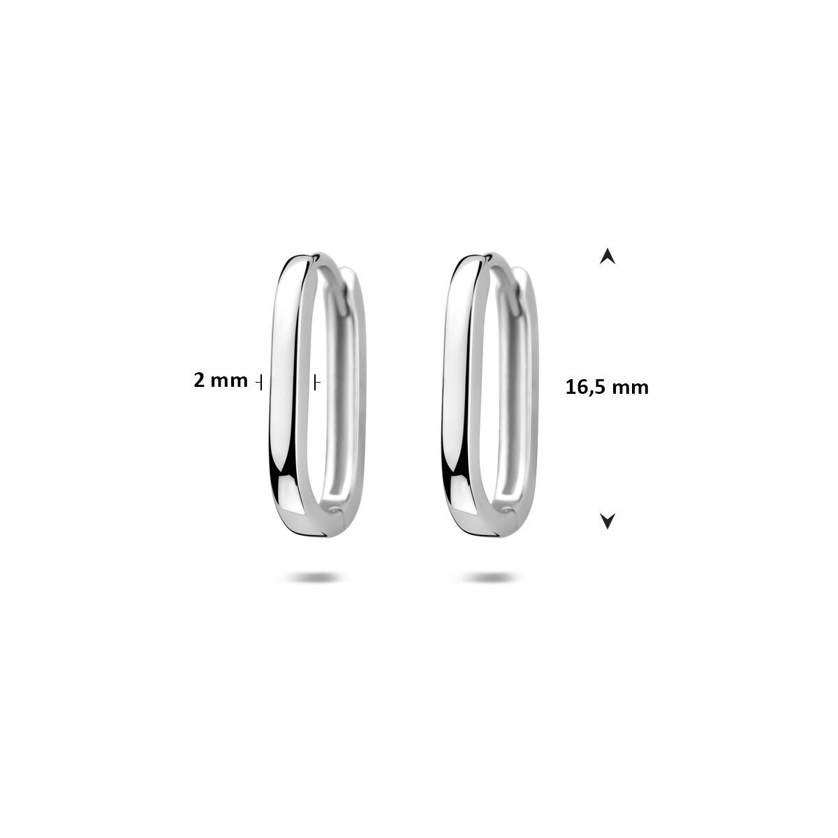 Boucles d'oreilles créoles en argent rhodiées – boucles d'oreilles pour femme fines avec un éclat raffiné