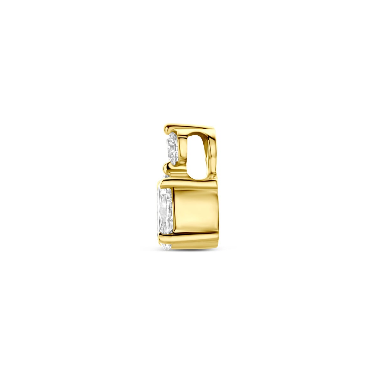 pendentif en or jaune 14k avec diamant cultivé en laboratoire