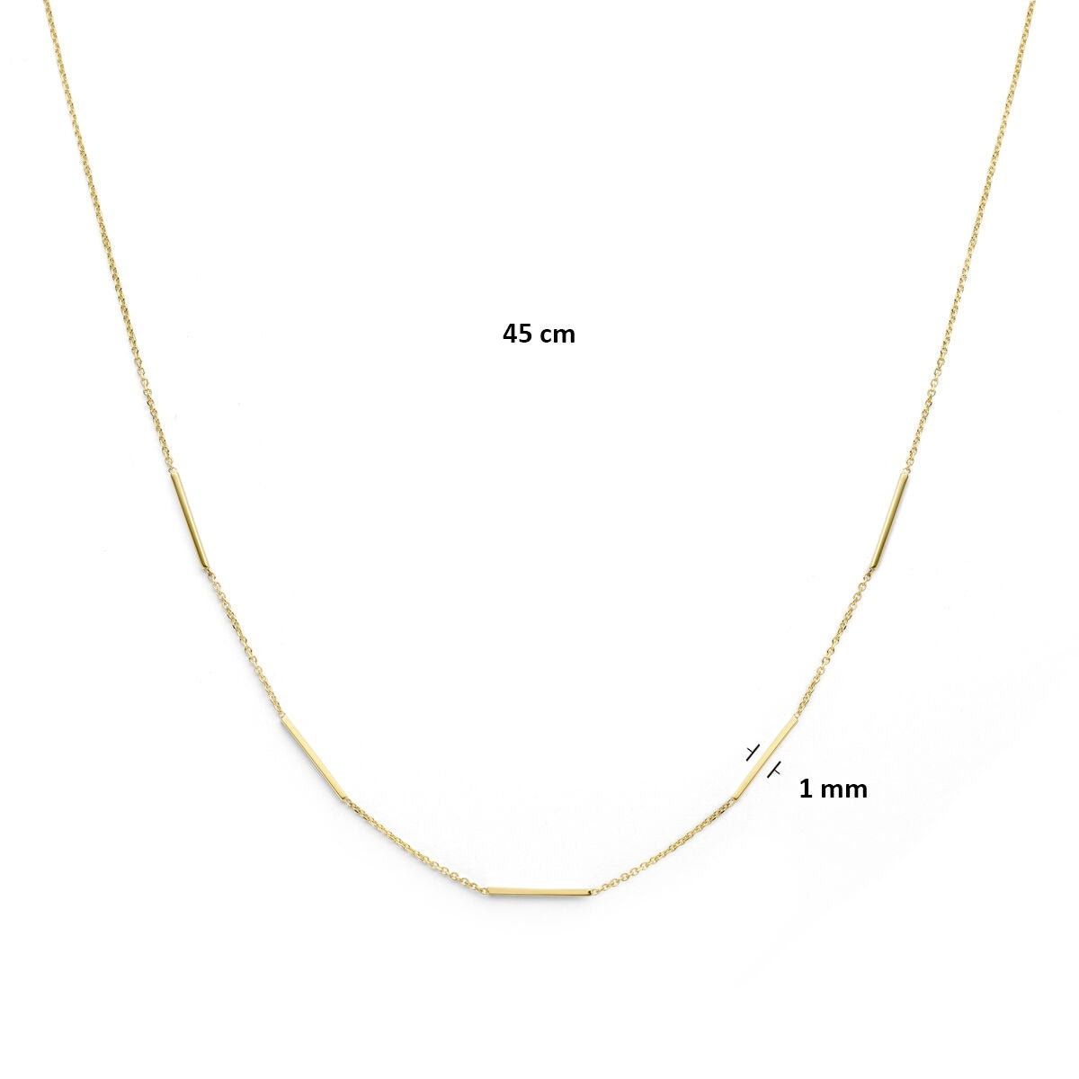 collier en or jaune 14k avec tubes