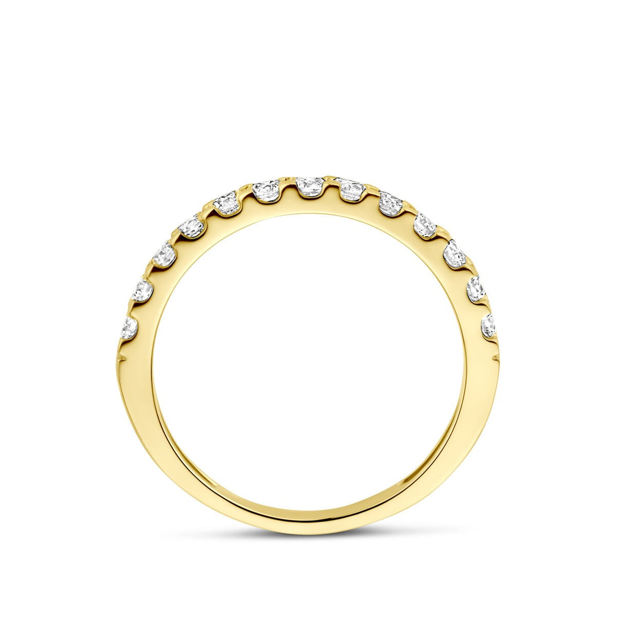 Bague en or jaune 14k avec diamant de culture de 0,50 ct