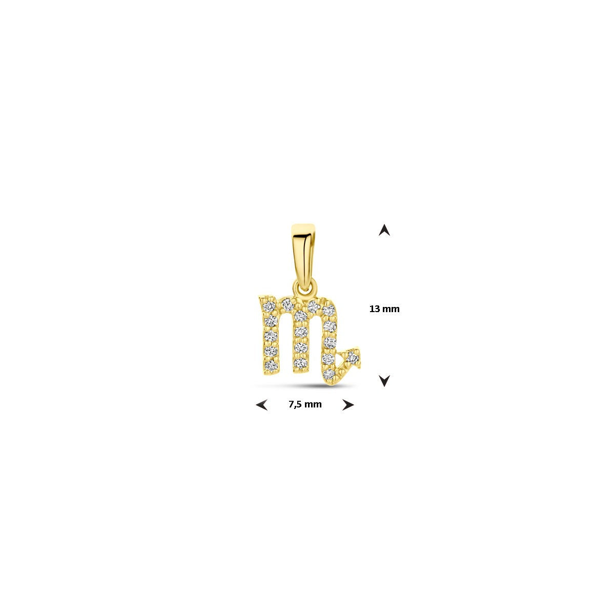 pendentif en or jaune 14k avec diamant
