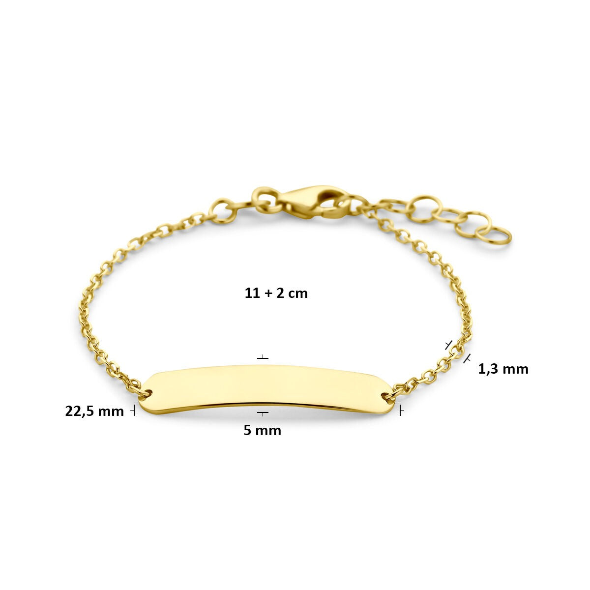 bracelet de bébé en or jaune à graver