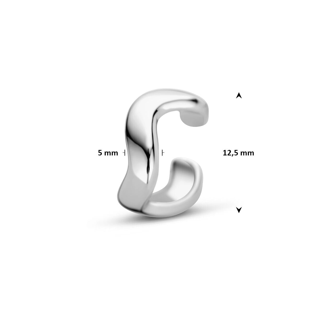 Ear cuff en argent – rhodié argent 925