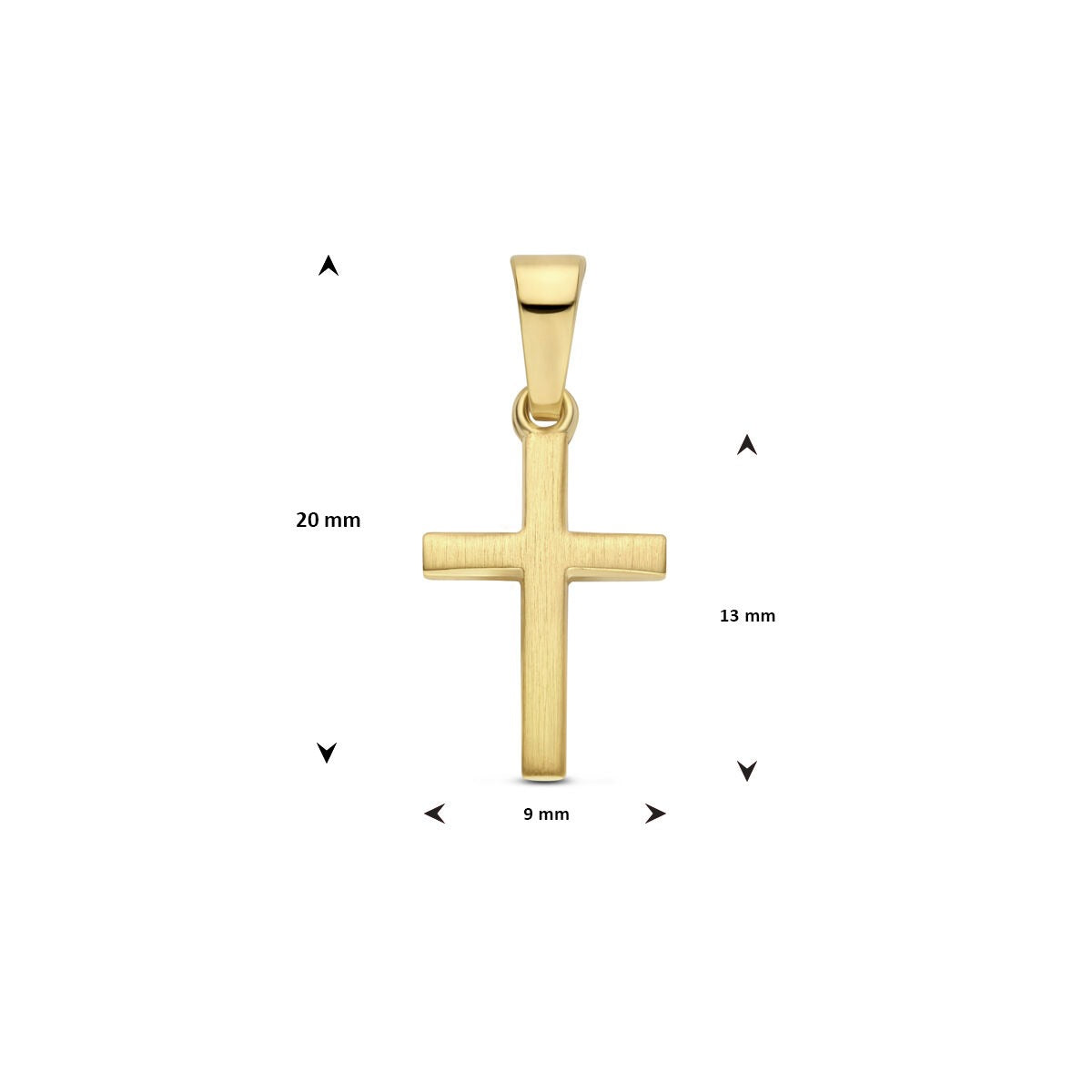 Pendentif Croix en Or Jaune 9k