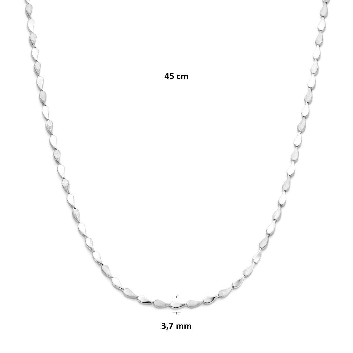 Collier en argent 925 rhodié maille