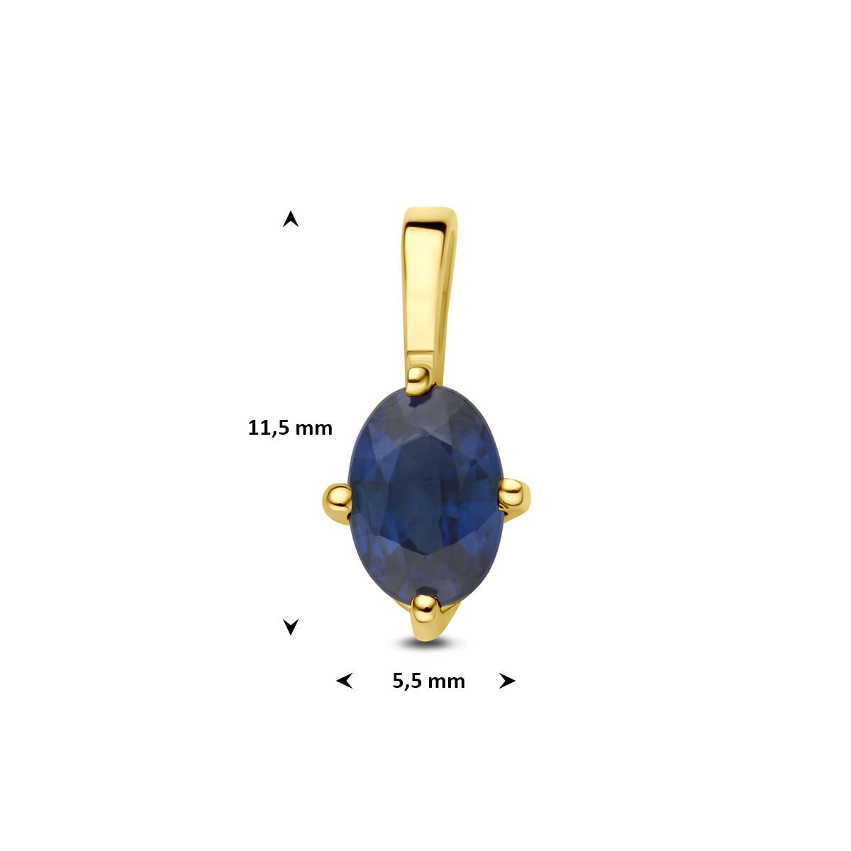 pendentif en or jaune 14k avec saphir