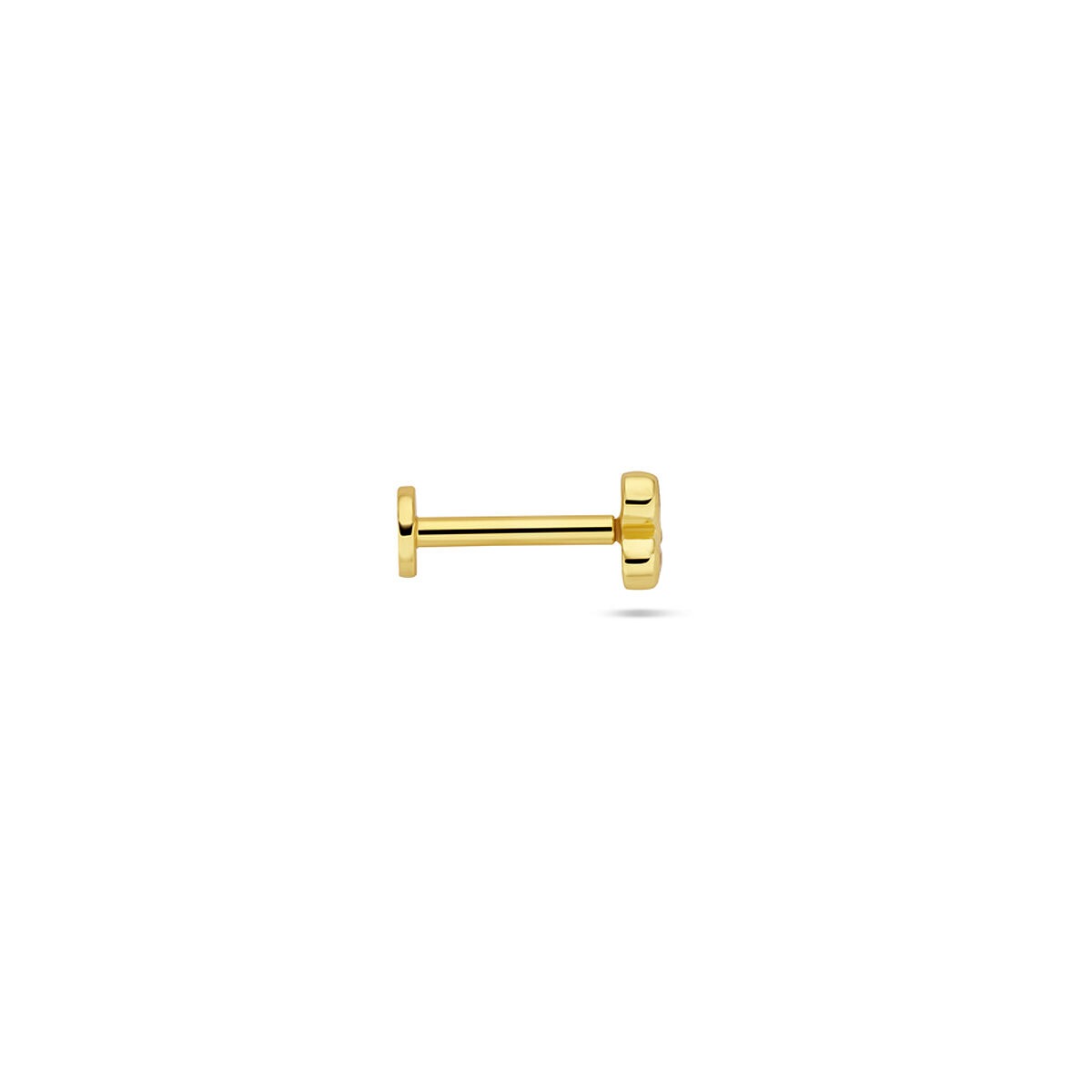 Piercing à dos plat plaqué or en argent avec zircone - argent 925