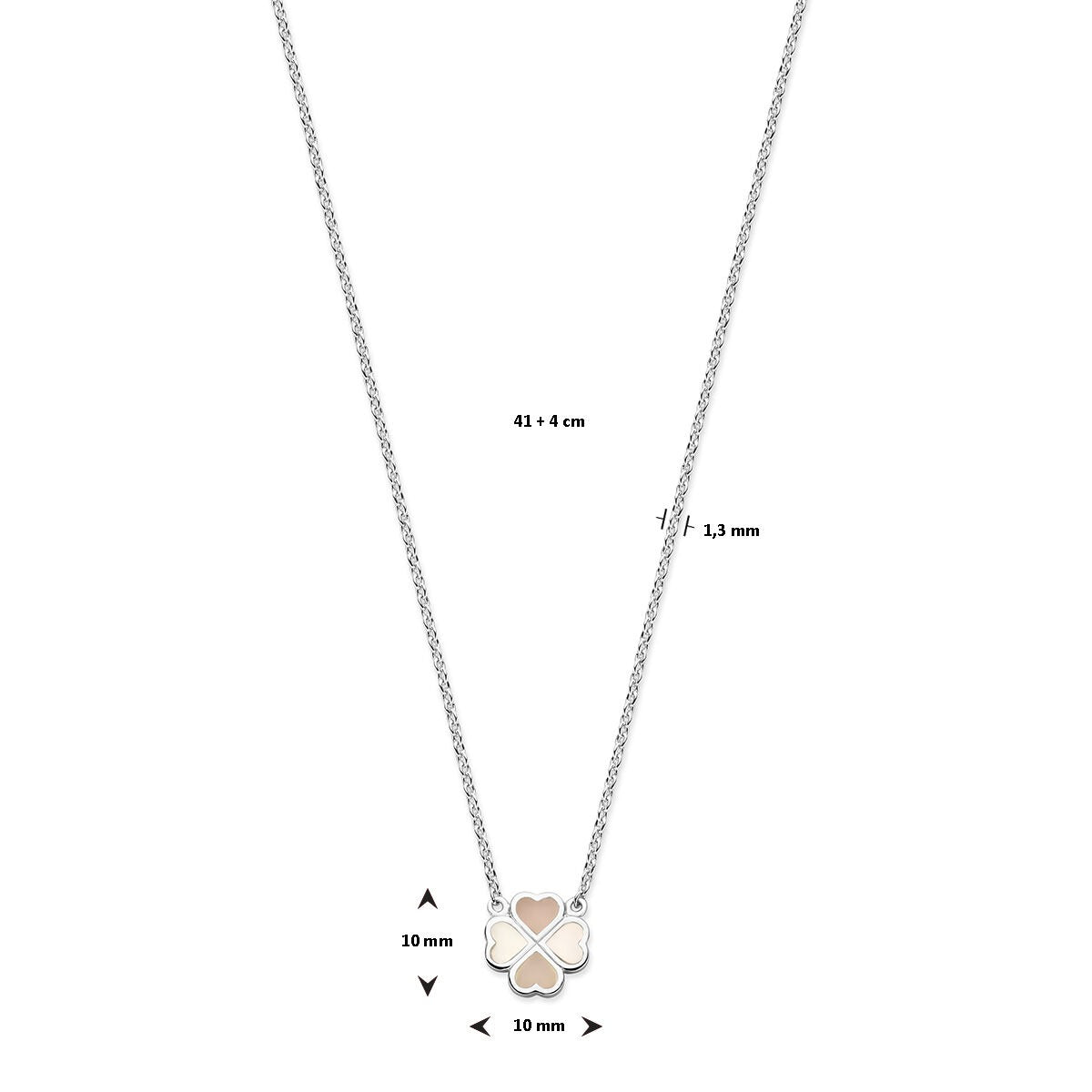 Collier en argent avec nacre rose et blanche – rhodié