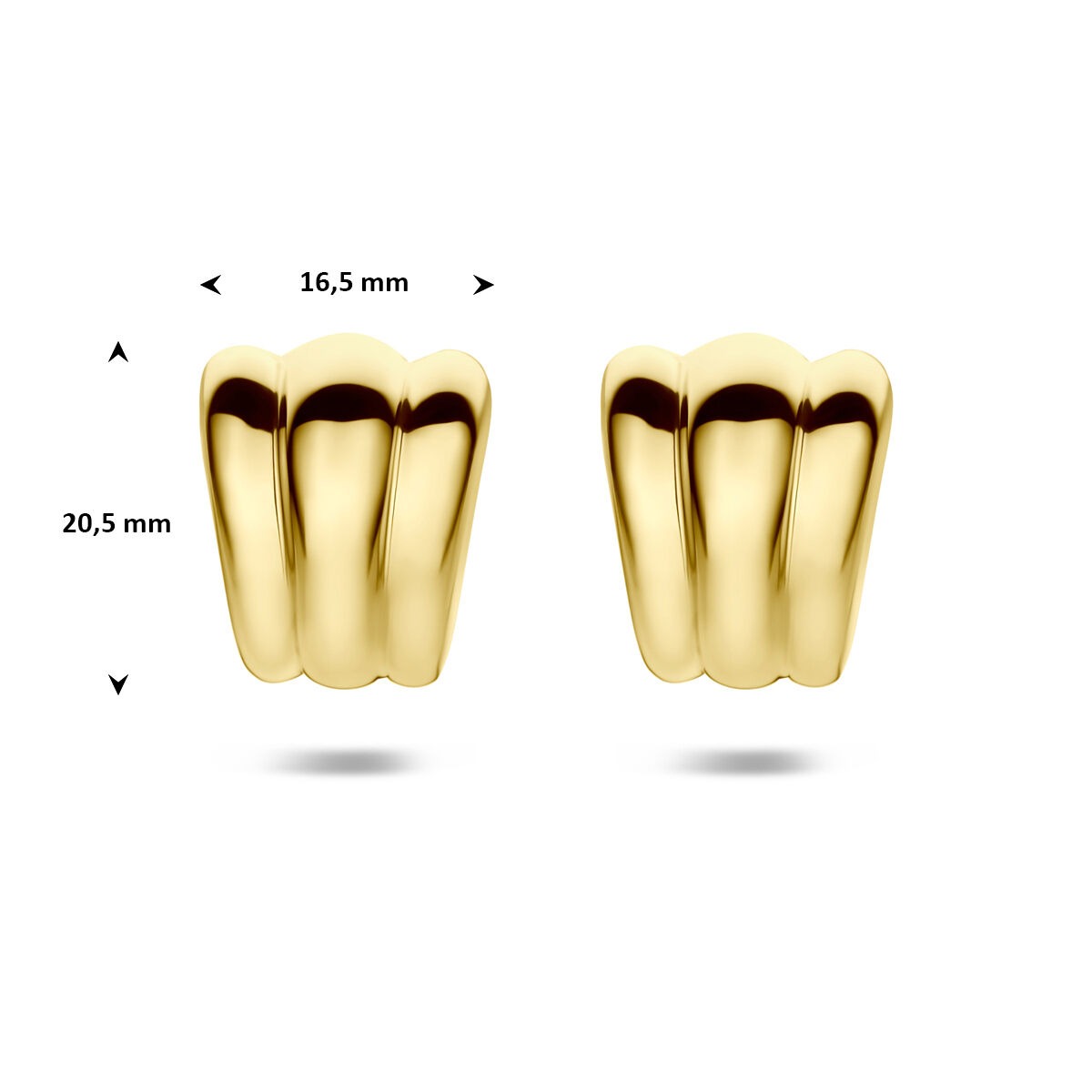 Boucles d'oreilles en argent 925 plaqué or 20,5 x 16,5 mm pour femme