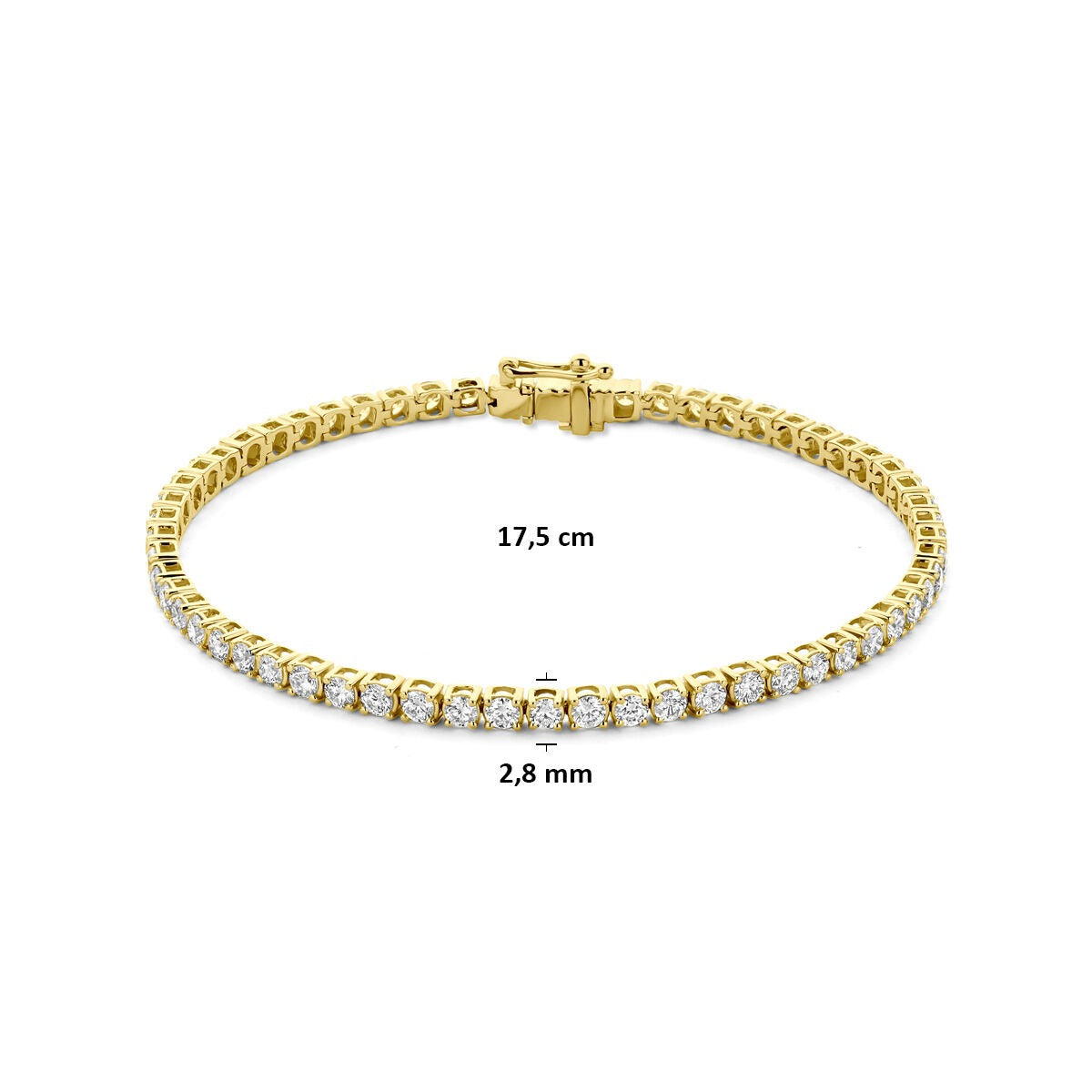 Bracelet de tennis en or 14k avec diamant cultivé en laboratoire
