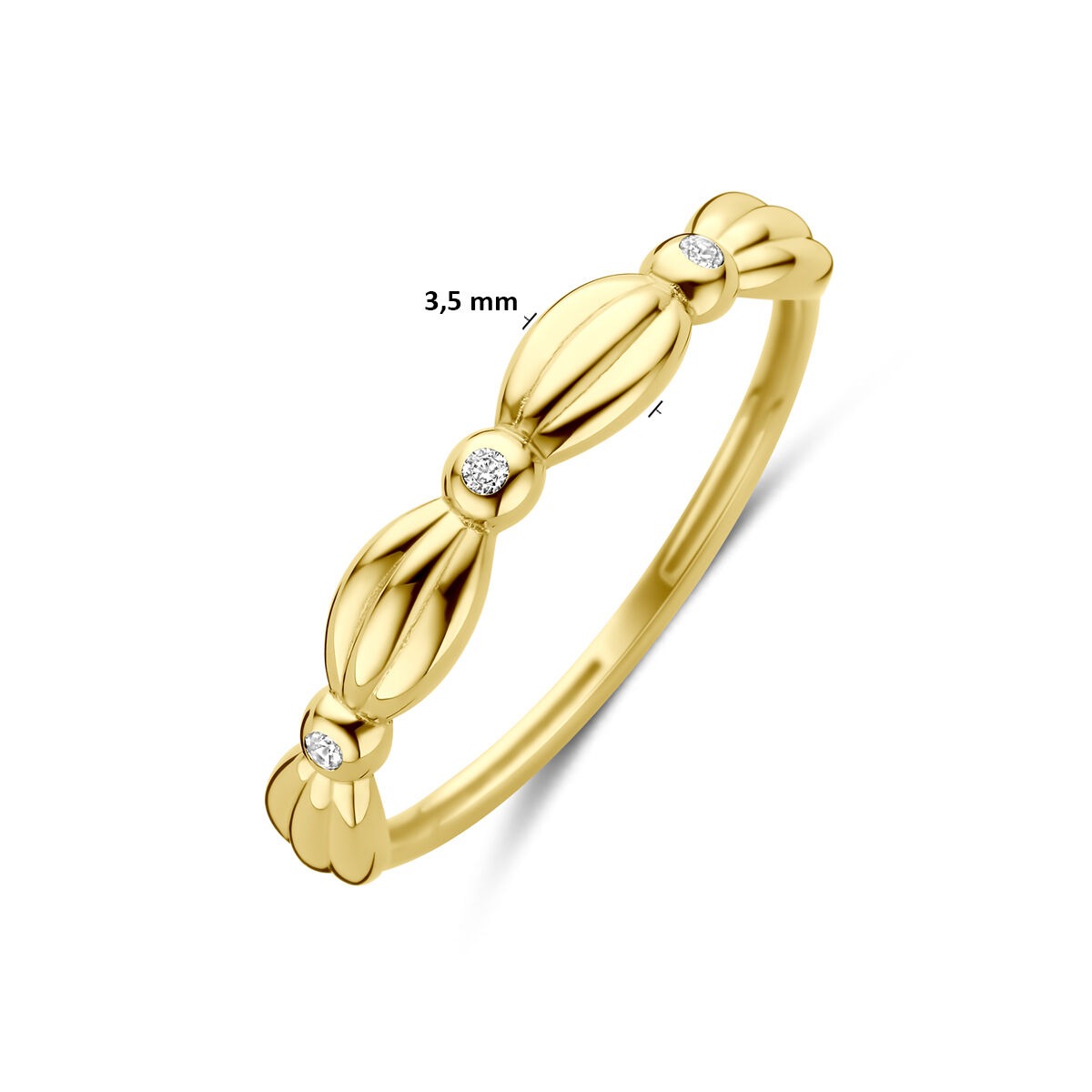 Bague pour femme en or jaune avec zircone – 14k or jaune