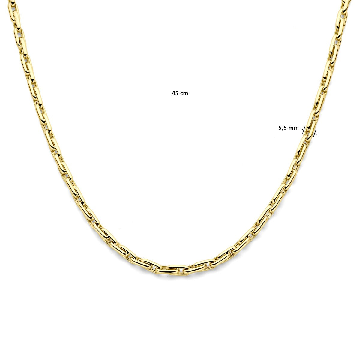 Collier en or jaune à mailles ancre