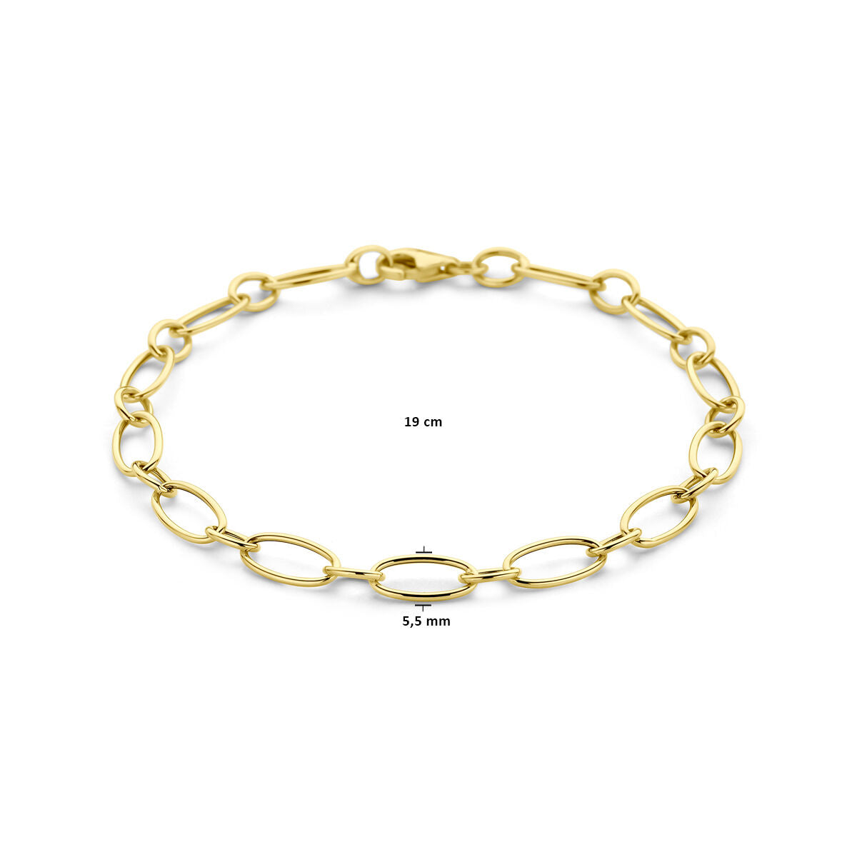 Bracelet en or jaune 14k avec fermoir mousqueton