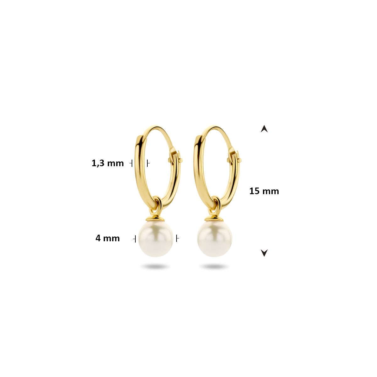 Créoles en or avec perle d'eau douce – 14k
