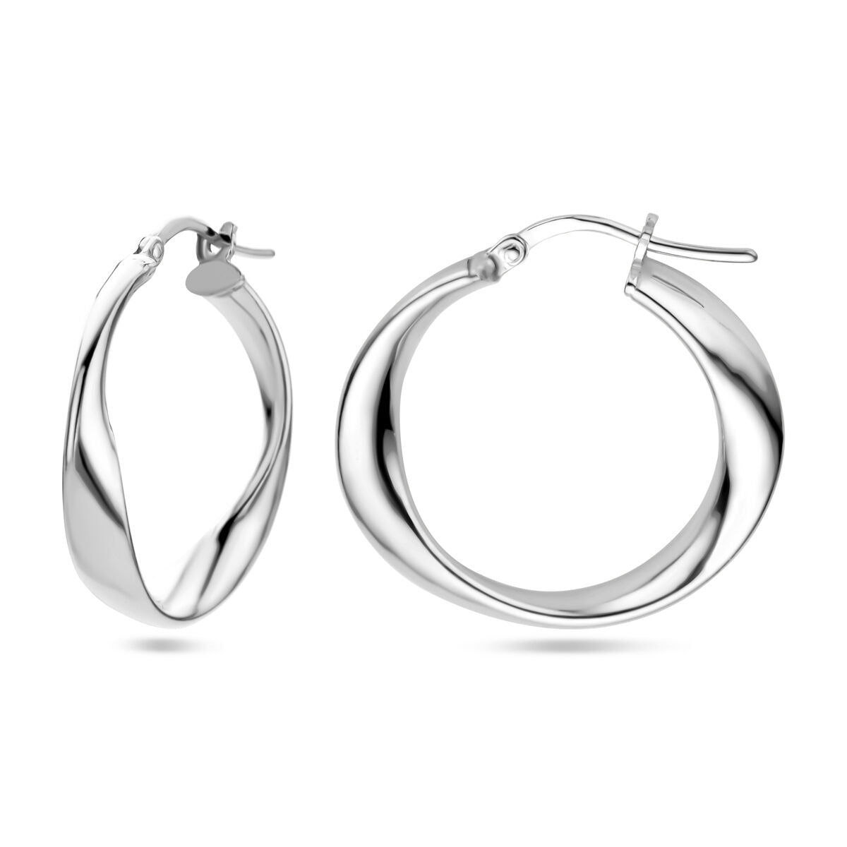 Boucles d'oreilles en argent pour femme – rhodiées 26 mm