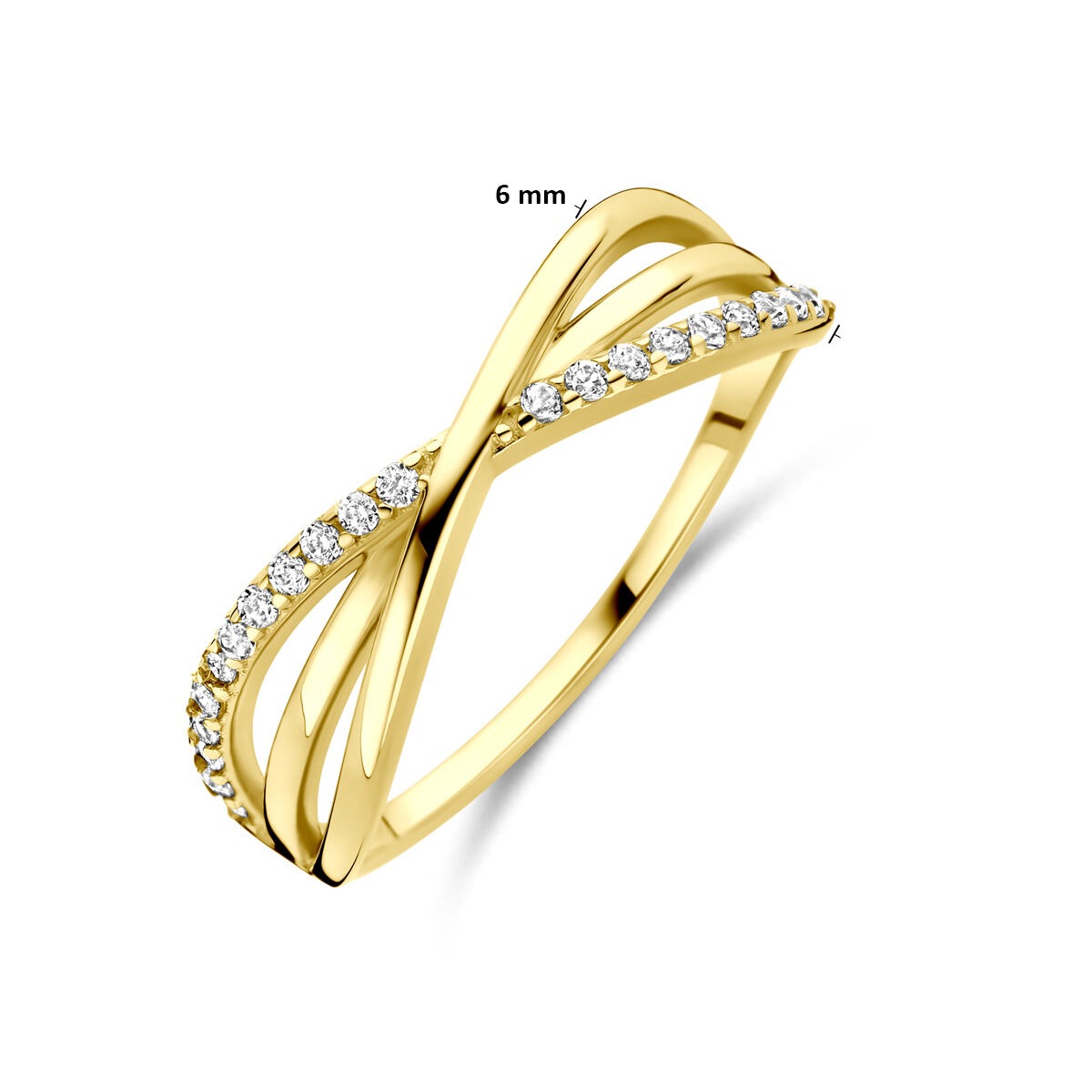 Bague pour femme en or jaune avec zircone – 14k or jaune