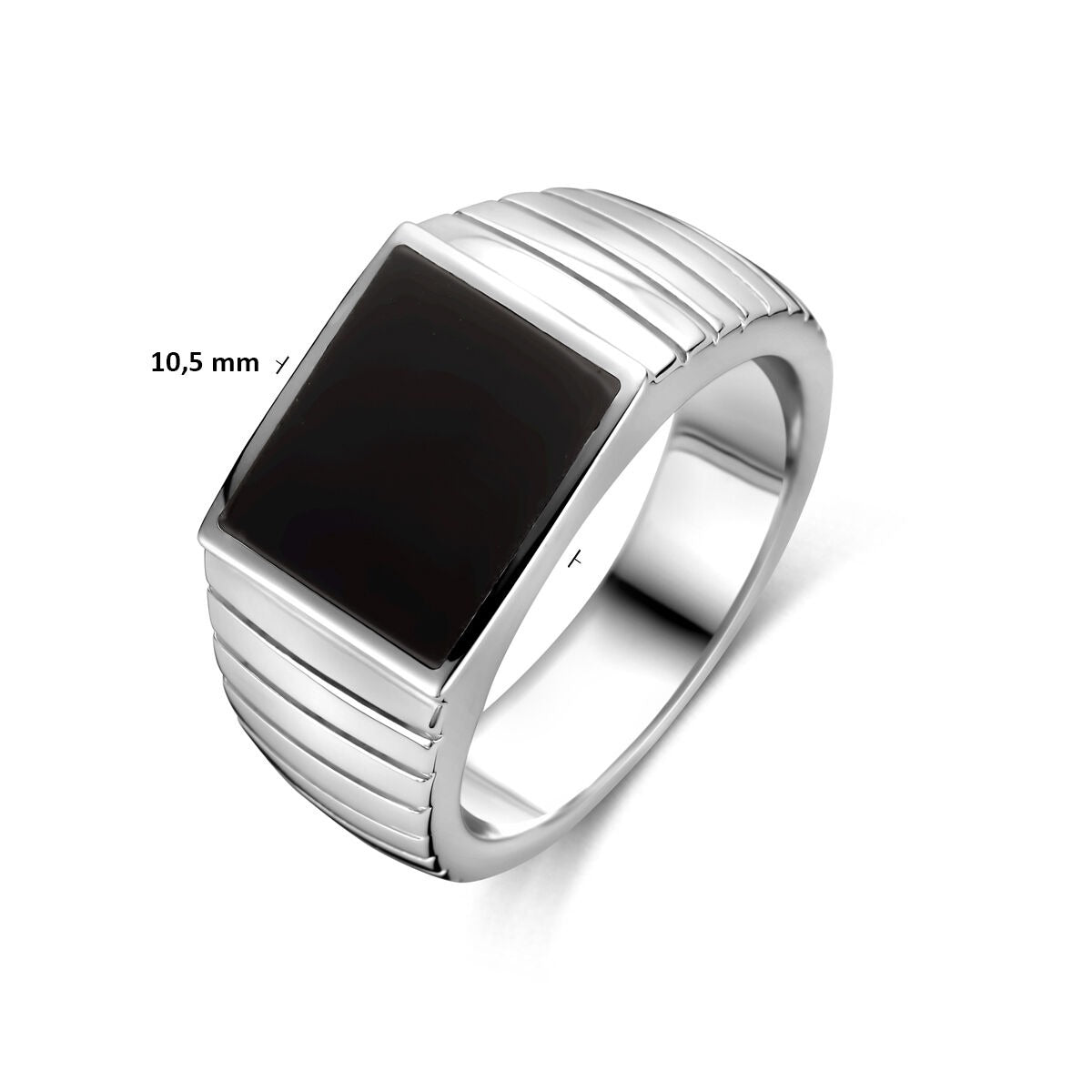 Bague en argent pour homme avec onyx – 10,5 mm de large