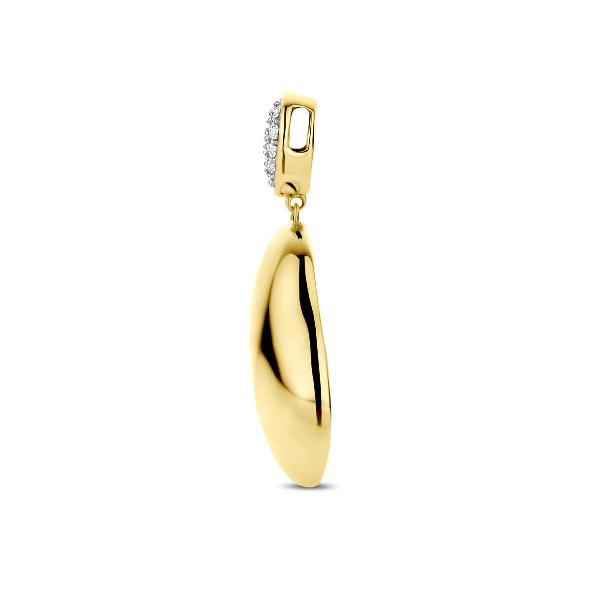 Pendentif en or avec diamant – or jaune 14k, pavé serti 0.20ct h si 34 mm