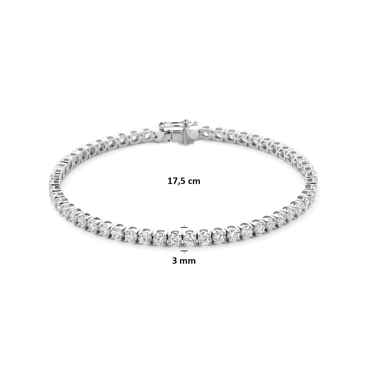 Bracelet en or blanc 14k avec diamant cultivé en laboratoire