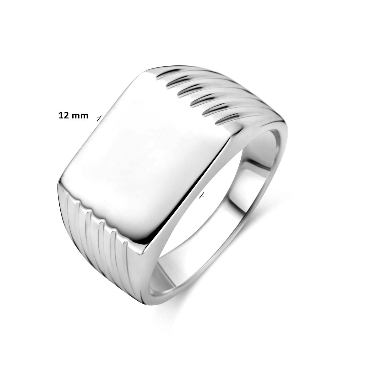 Bague chevalière pour homme en argent – Chevalière gravée rhodiée