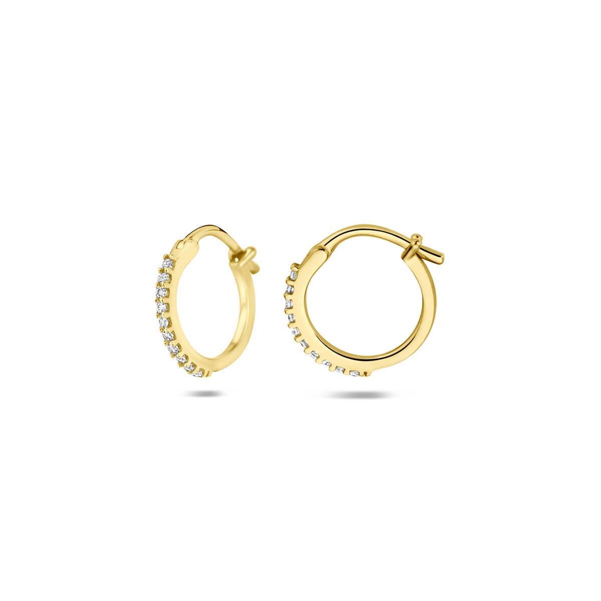 Créoles en or jaune 14k avec zircone