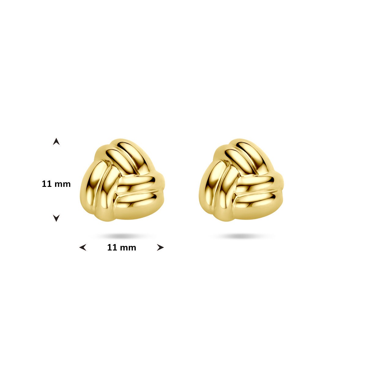 puces d'oreilles en or jaune pour femme 11 mm