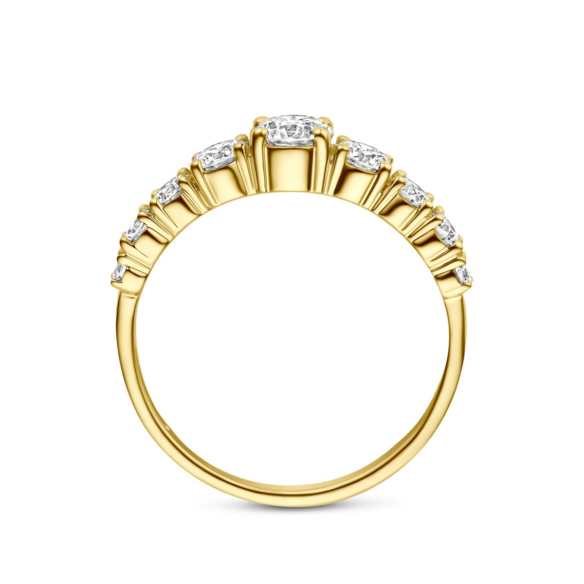 Bague en or jaune 14k avec diamant cultivé en laboratoire