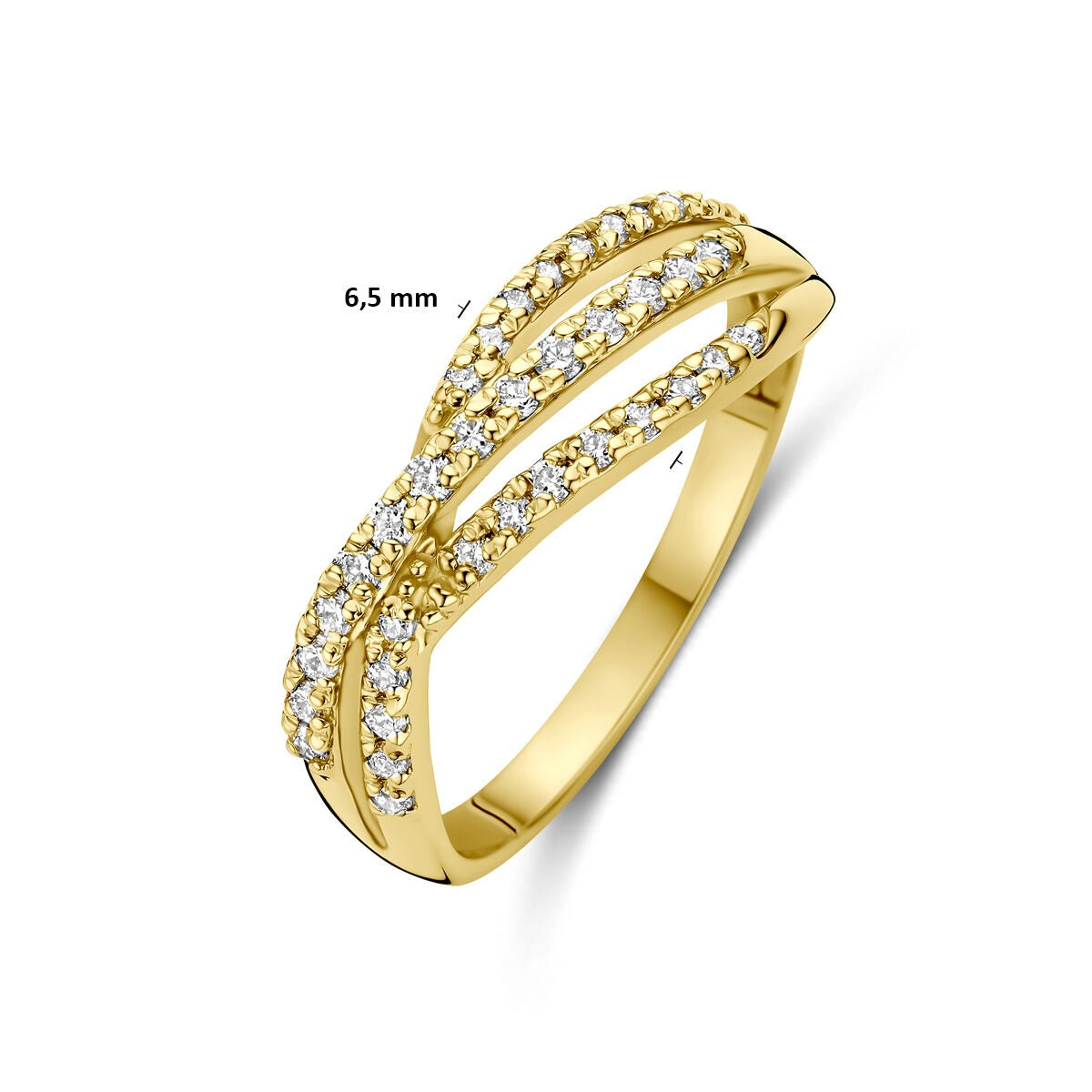 Bague en or jaune 14k avec diamant cultivé en laboratoire