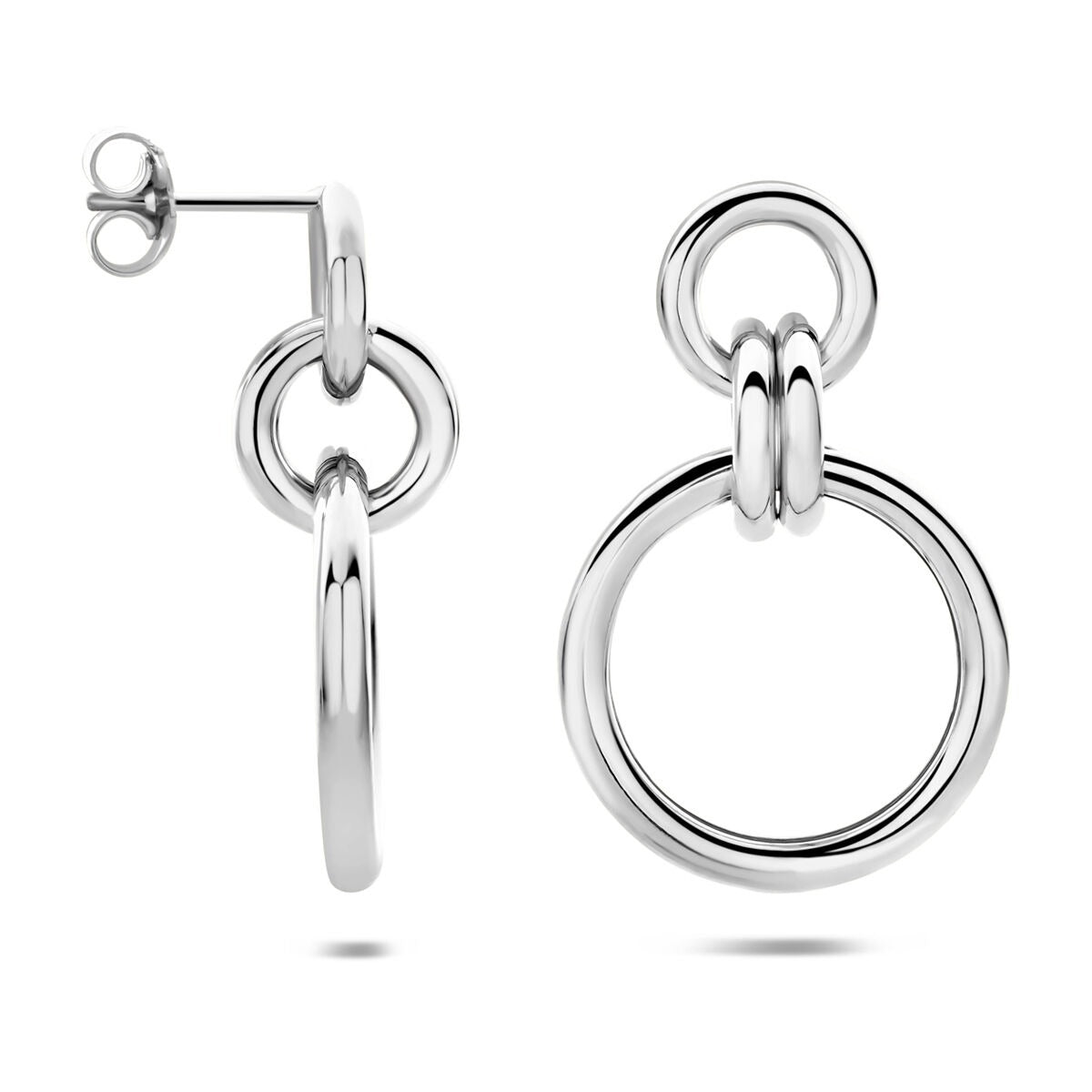 Boucles d'oreilles argent rhodiées rond 925
