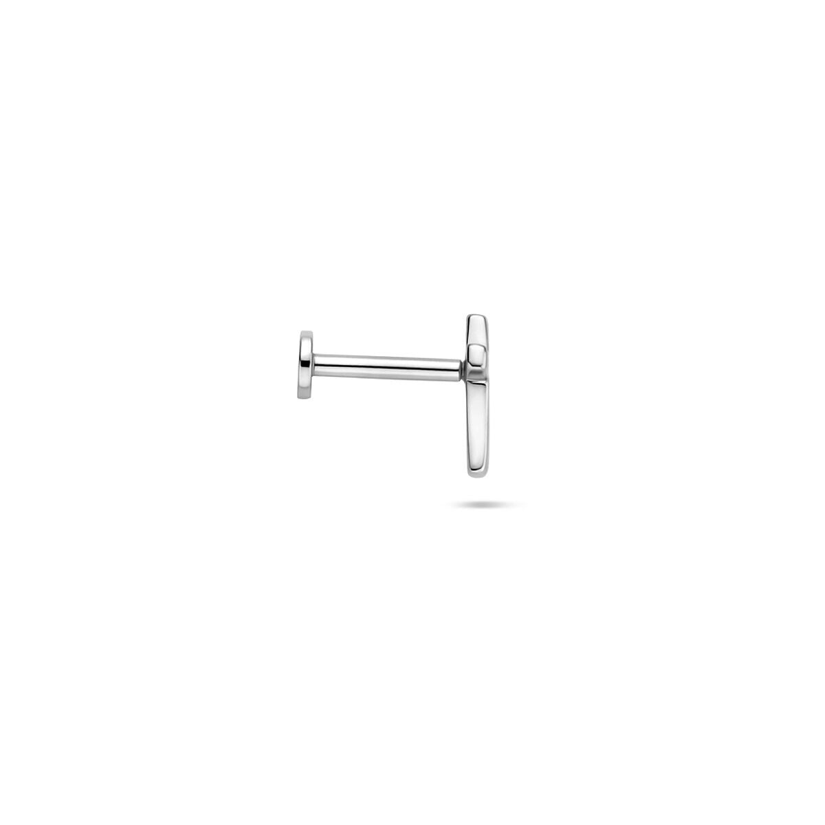 Piercing croix à plat en argent – rhodié argent 925