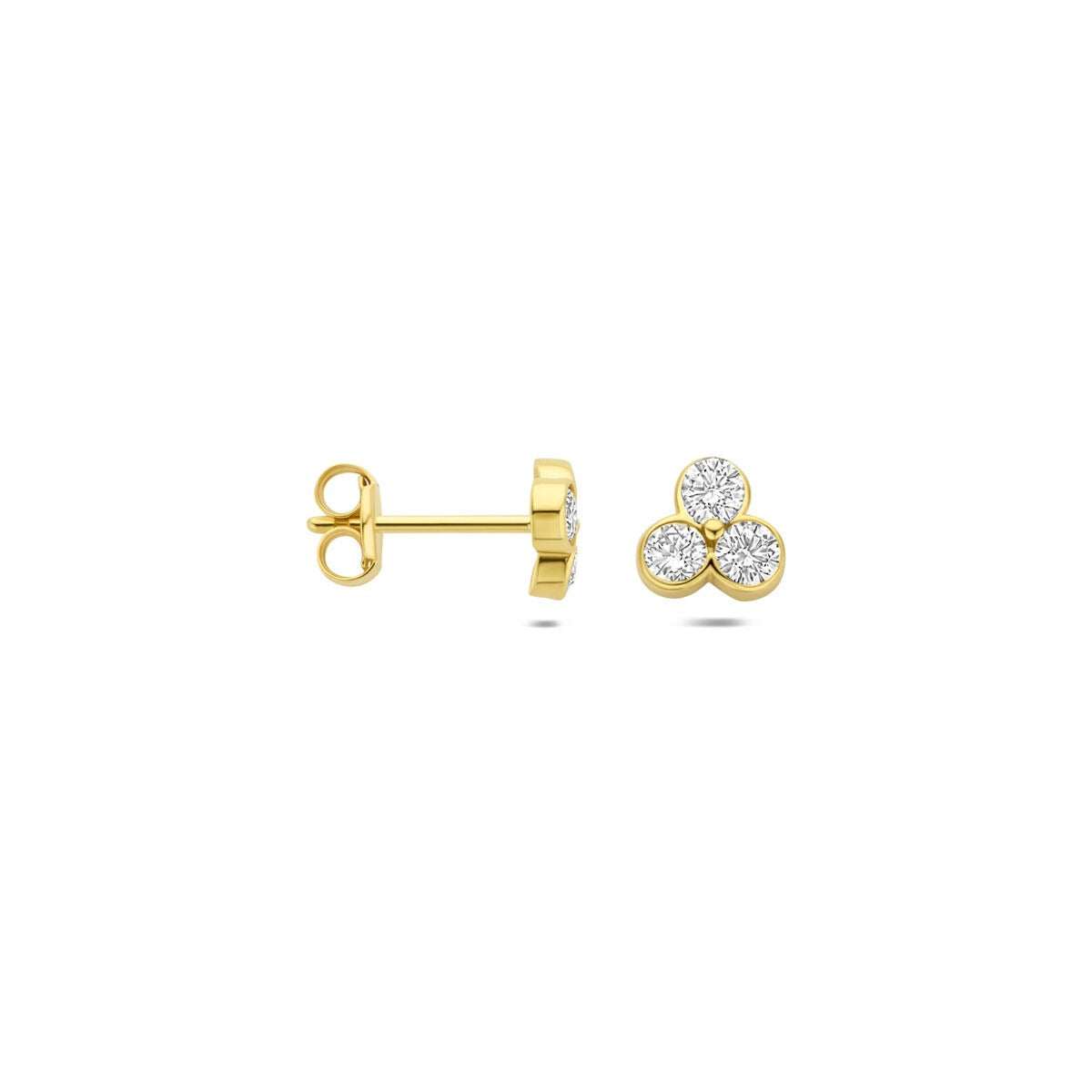 puces d'oreilles en or jaune 14k avec diamant lab grown 0,52 ct