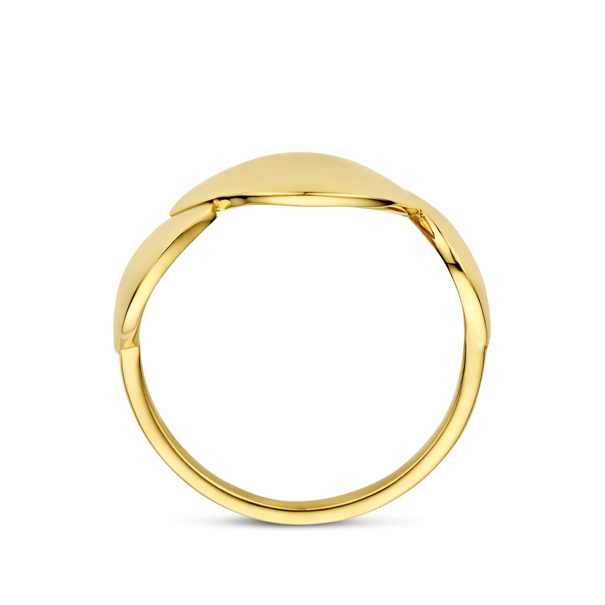 Bague pour femme en or jaune 14k avec large bande