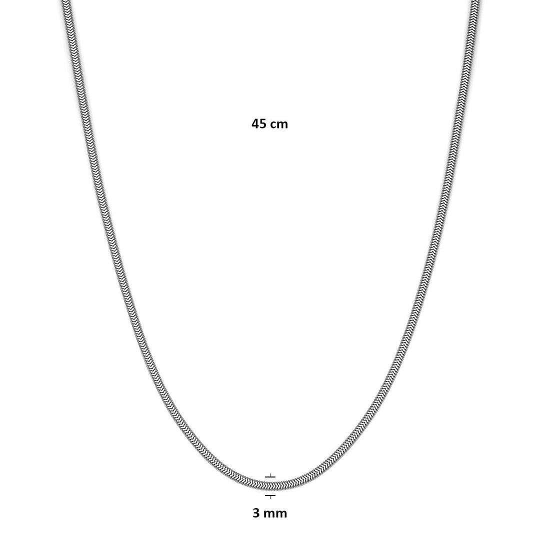 Gerhodineerd 925 zilveren slangencollier