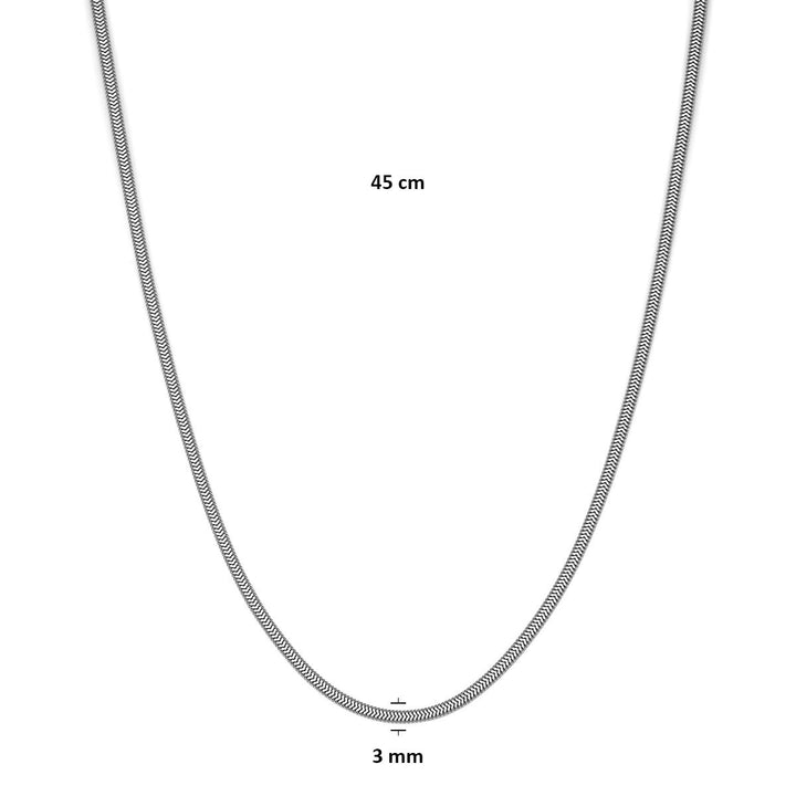 Gerhodineerd 925 zilveren slangencollier