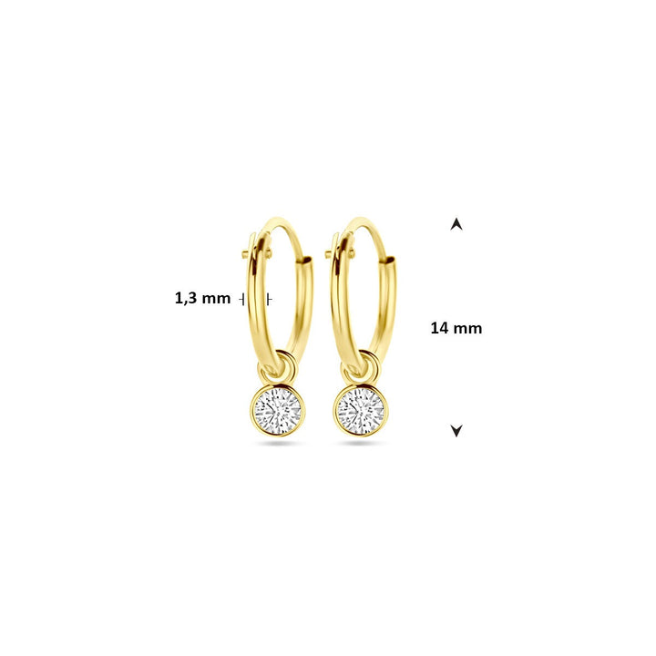 Gouden oorringen met zirkonia – 14k, zetkast