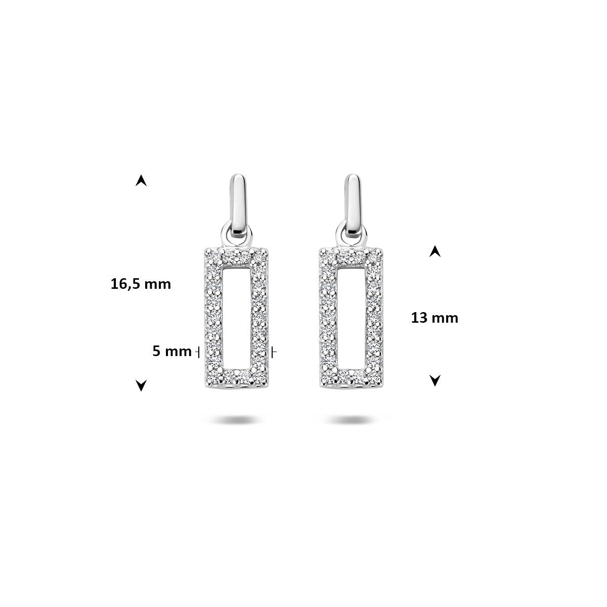 boucles d'oreilles zircone 16,5 mm argent rhodié