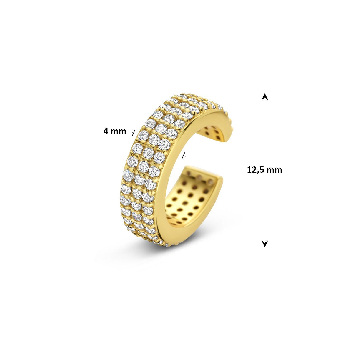 Ear cuff en argent plaqué or avec zircone – glamour subtile sans piercing