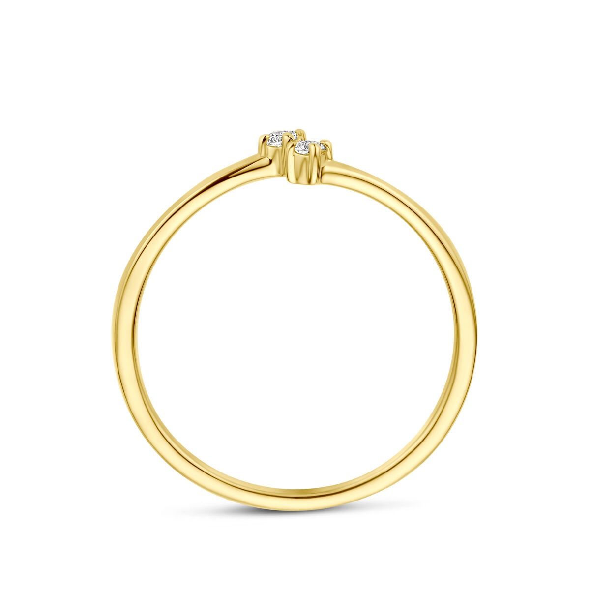 Bague en or jaune 14k avec diamant 0,05 ct