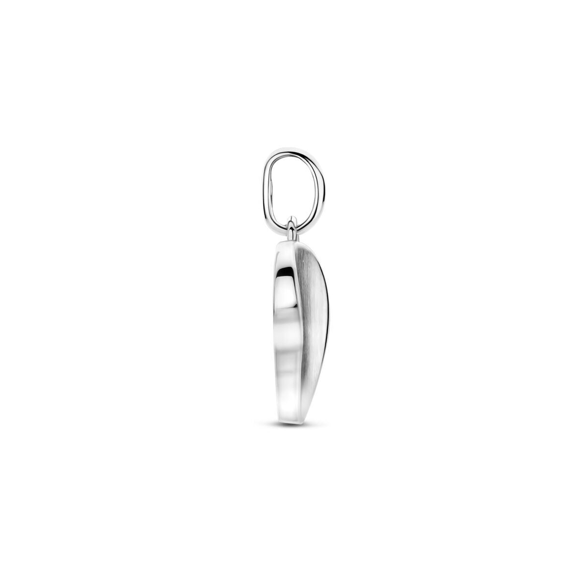 Pendentif en argent avec cœur et zircone – rhodié 925