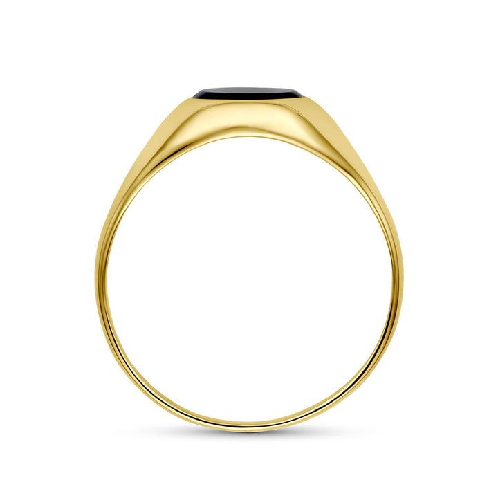 9k Geelgouden ring met onyx